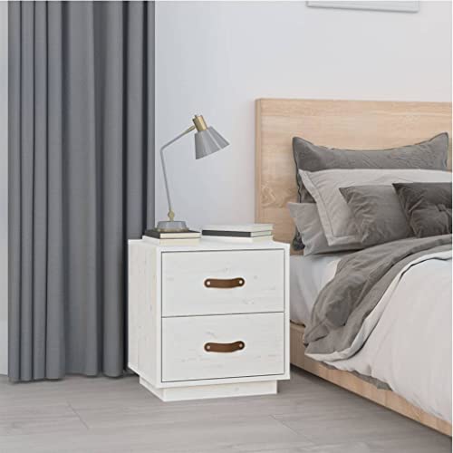 Tonture Nachttisch Weiß 40x34x45 cm, Massivholz Kiefer, mit 2 Schubladen, robuster Beistelltisch für Schlafzimmer, Wohnzimmer, viel Stauraum Tonture Nachttisch Weiß 40x34x45 cm, Massivholz Kiefer, mit 2 Schubladen, robuster Beistelltisch für Schlafzimmer, Wohnzimmer, viel Stauraum von Tonture
