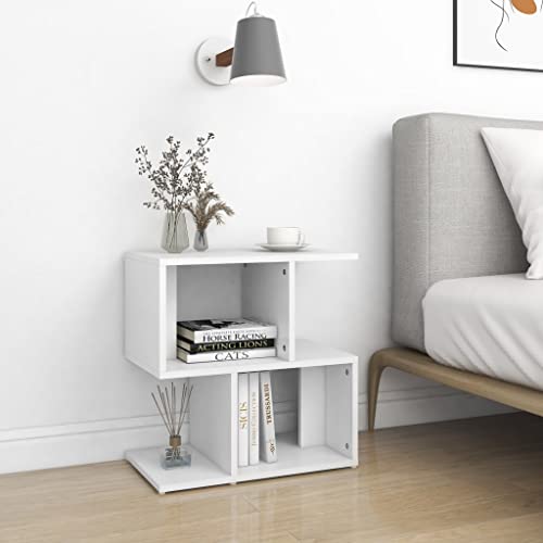 Tonture Nachttisch Weiß 50x30x51,5 cm, Holzwerkstoff, Eleganter Beistelltisch für Schlafzimmer, Offene Fächer, Praktischer Nachtschrank mit viel Stauraum Tonture Nachttisch Weiß 50x30x51,5 cm, Holzwerkstoff, Eleganter Beistelltisch für Schlafzimmer, Offene Fächer, Praktischer Nachtschrank mit viel Stauraum von Tonture