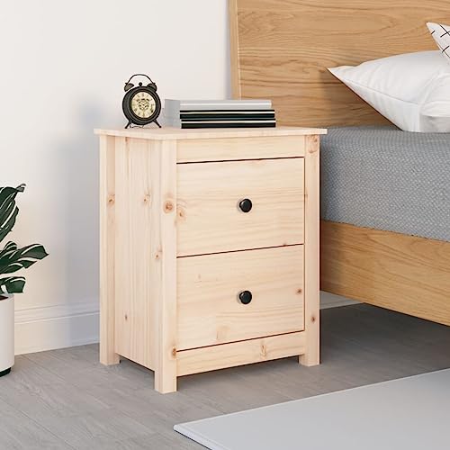 Tonture Nachttisch aus massivem Kiefernholz, 50x35x61,5 cm, klassisches Design mit 2 Schubladen, vielseitiger Beistelltisch für Schlafzimmer und Wohnzimmer, natürlicher Holz-Stand Tonture Nachttisch aus massivem Kiefernholz, 50x35x61,5 cm, klassisches Design mit 2 Schubladen, vielseitiger Beistelltisch für Schlafzimmer und Wohnzimmer, natürlicher Holz-Stand von Tonture