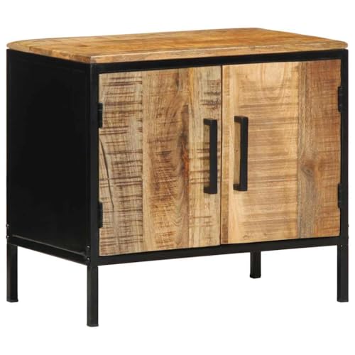 Tonture Nachttisch aus massivem Mangoholz, braun-schwarz, 50x30x45 cm, mit Tür und Stauraum, langlebiges Schlafzimmermöbel für modernes Wohnen Tonture Nachttisch aus massivem Mangoholz, braun-schwarz, 50x30x45 cm, mit Tür und Stauraum, langlebiges Schlafzimmermöbel für modernes Wohnen von Tonture