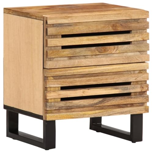 Tonture Nachttisch aus rauem Mangoholz, 40x34x46 cm, mit 2 Schubladen, Stabiler Beistelltisch für Schlafzimmer, Wohnzimmer, praktischer Holz-Nachttisch Tonture Nachttisch aus rauem Mangoholz, 40x34x46 cm, mit 2 Schubladen, Stabiler Beistelltisch für Schlafzimmer, Wohnzimmer, praktischer Holz-Nachttisch von Tonture