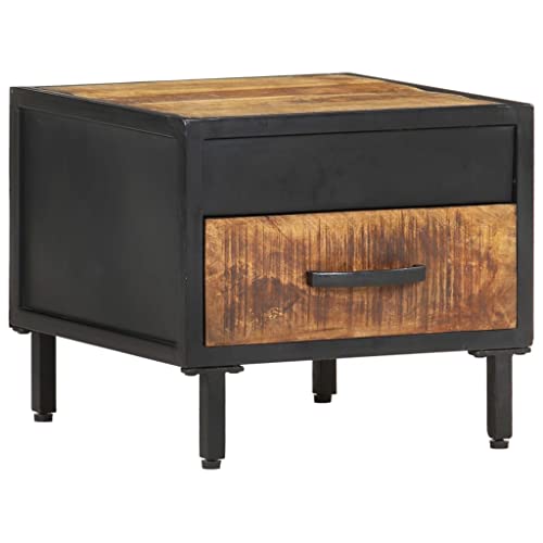 Tonture Nachttisch aus rauem Mangoholz, 40x40x35 cm, mit Schublade, robuster Holz-Beistelltisch im Industriestil für Schlafzimmer und Wohnzimmer Tonture Nachttisch aus rauem Mangoholz, 40x40x35 cm, mit Schublade, robuster Holz-Beistelltisch im Industriestil für Schlafzimmer und Wohnzimmer von Tonture