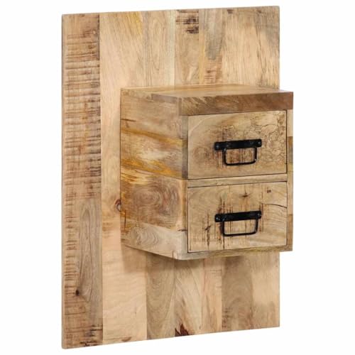 Tonture Nachttisch aus rauem Mangoholz, 60x32x80 cm, Wand-Nachtkonsole für Schlafzimmer, Stabiler Beistelltisch mit reichlich Stauraum, einzigartiges Design für Dein Zuhause von Tonture