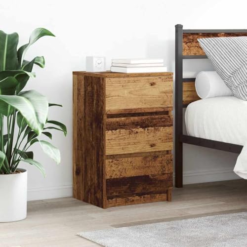 Tonture Nachttisch mit 3 Schubladen in Altholz-Optik, 39x35x65 cm, robuster Holzwerkstoff für Schlafzimmer und Wohnzimmer Tonture Nachttisch mit 3 Schubladen in Altholz-Optik, 39x35x65 cm, robuster Holzwerkstoff für Schlafzimmer und Wohnzimmer von Tonture