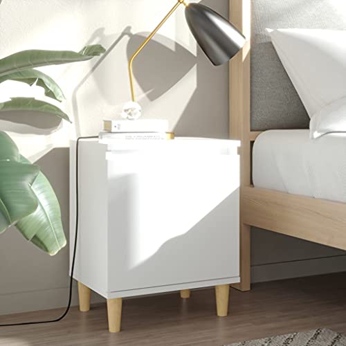 Tonture Nachttisch mit Massivholz-Beinen, Weiß, 40x30x50 cm, Skandinavisches Design, robuster Nachtschrank für Schlafzimmer, praktischer Beistelltisch mit Ablage Tonture Nachttisch mit Massivholz-Beinen, Weiß, 40x30x50 cm, Skandinavisches Design, robuster Nachtschrank für Schlafzimmer, praktischer Beistelltisch mit Ablage von Tonture