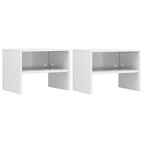 Tonture Nachttische, 2er-Set Hochglanz-Weiß, 40x30x30 cm, Robuster Holzwerkstoff Beistelltisch für Schlafzimmer & Wohnzimmer, Praktisches Nachtschränkchen mit offenem Fach Tonture Nachttische, 2er-Set Hochglanz-Weiß, 40x30x30 cm, Robuster Holzwerkstoff Beistelltisch für Schlafzimmer & Wohnzimmer, Praktisches Nachtschränkchen mit offenem Fach von Tonture