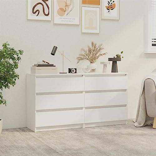 Tonture Nachttische 2 STK. Weiß, 60x36x64 cm Massivholz Kiefer, mit 3 Schubladen, Robustes Nachtschrank Set für Schlafzimmer Tonture Nachttische 2 STK. Weiß, 60x36x64 cm Massivholz Kiefer, mit 3 Schubladen, Robustes Nachtschrank Set für Schlafzimmer von Tonture
