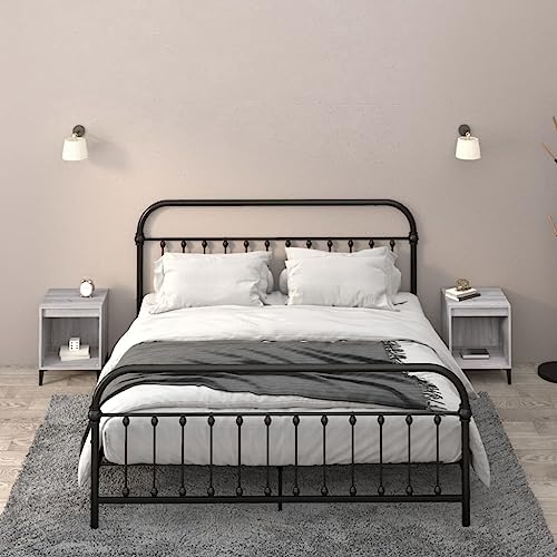 Tonture Nachttische 2er Set, Grau Sonoma Holzoptik, 40x35x50 cm, Stabil & Feuchtigkeitsbeständig, Modernes Schlafzimmer-Möbelstück mit Viel Stauraum für Ihr Zuhause von Tonture