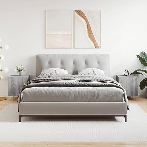 Tonture Nachttische 2er-Set, Grau Sonoma Holzwerkstoff, 40x40x50 cm, Stabil mit Metallfüßen, Geräumiger Stauraum für Schlafzimmer und Wohnraum Tonture Nachttische 2er-Set, Grau Sonoma Holzwerkstoff, 40x40x50 cm, Stabil mit Metallfüßen, Geräumiger Stauraum für Schlafzimmer und Wohnraum von Tonture