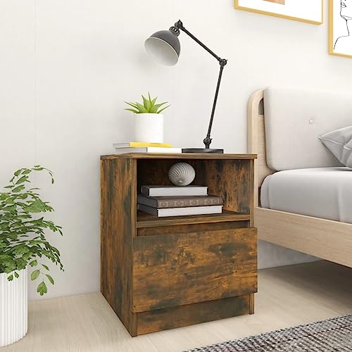 Tonture Nachttische 2er-Set, Räuchereiche, 40x40x50 cm, Holzwerkstoff, mit Schublade & Fach, vielseitiger Beistellschrank für Schlafzimmer & Wohnzimmer Tonture Nachttische 2er-Set, Räuchereiche, 40x40x50 cm, Holzwerkstoff, mit Schublade & Fach, vielseitiger Beistellschrank für Schlafzimmer & Wohnzimmer von Tonture