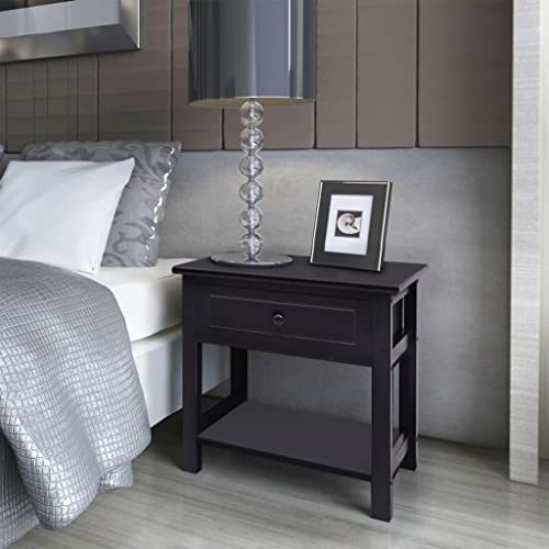 Tonture Nachttische 2er Set, Schwarz Holz, 40x29x42 cm, mit Schublade & Ablage, Beistelltisch für Schlafzimmer, Wohnzimmer, Büro, Stabiler Nachtschrank Tonture Nachttische 2er Set, Schwarz Holz, 40x29x42 cm, mit Schublade & Ablage, Beistelltisch für Schlafzimmer, Wohnzimmer, Büro, Stabiler Nachtschrank von Tonture