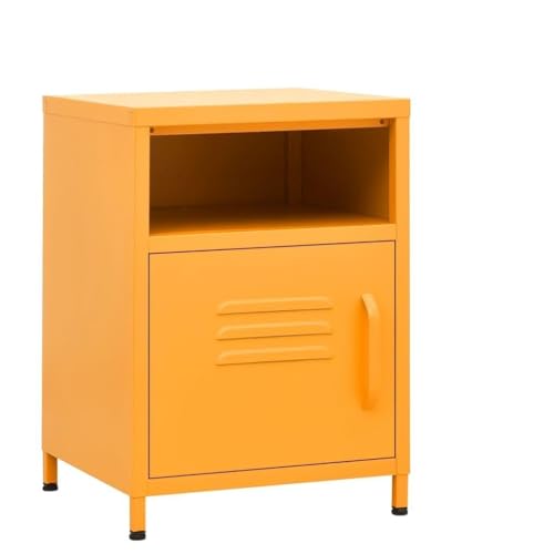 Tonture Nachttische 2er-Set, Senfgelb, 35x35x51 cm, Robuster Stahl, Modernes Design mit Stauraum für Schlafzimmer und Wohnzimmer, Höhenverstellbar Tonture Nachttische 2er-Set, Senfgelb, 35x35x51 cm, Robuster Stahl, Modernes Design mit Stauraum für Schlafzimmer und Wohnzimmer, Höhenverstellbar von Tonture
