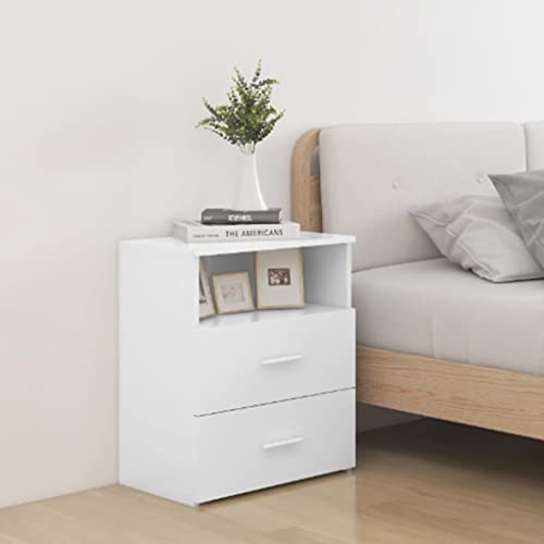 Tonture Nachttische 2er-Set, Weiß, 50x32x60 cm, Robuste Nachtkommoden mit 2 Schubladen und Ablage, Moderne Beistelltische für Schlafzimmer, Praktische Aufbewahrungslösung Tonture Nachttische 2er-Set, Weiß, 50x32x60 cm, Robuste Nachtkommoden mit 2 Schubladen und Ablage, Moderne Beistelltische für Schlafzimmer, Praktische Aufbewahrungslösung von Tonture