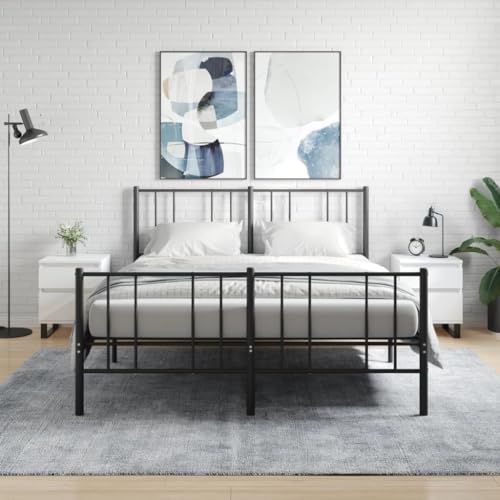 Tonture Nachttische 2er-Set Hochglanz-Weiß, 40x35x50 cm, Holzwerkstoff, Moderne Nachtkonsole mit Schublade, für Schlafzimmer und Wohnzimmer von Tonture