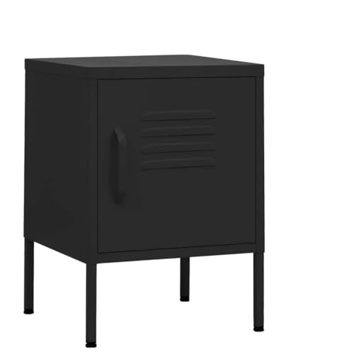 Tonture Nachttische 2er Set Schwarz, 35x35x51 cm Stahl Beistelltische mit Verstellbarer Ablage und Schloss, robuste Nachtschränke für Schlafzimmer und Wohnzimmer Tonture Nachttische 2er Set Schwarz, 35x35x51 cm Stahl Beistelltische mit Verstellbarer Ablage und Schloss, robuste Nachtschränke für Schlafzimmer und Wohnzimmer von Tonture