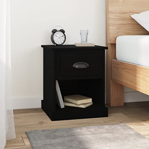 Tonture Nachttische 2er-Set Schwarz, eleganter Beistelltisch mit Schublade und offenem Fach, 39x39x47,5 cm, langlebige Holzwerkstoff Nachtkonsole für Schlafzimmer & Wohnzimmer Tonture Nachttische 2er-Set Schwarz, eleganter Beistelltisch mit Schublade und offenem Fach, 39x39x47,5 cm, langlebige Holzwerkstoff Nachtkonsole für Schlafzimmer & Wohnzimmer von Tonture