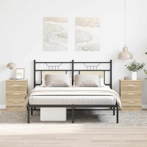 Tonture Nachttische 2er-Set Sonoma-Eiche 38x35x56 cm, robuster Holzwerkstoff mit 3 Schubladen, eleganter Beistelltisch für Schlafzimmer und Wohnzimmer Tonture Nachttische 2er-Set Sonoma-Eiche 38x35x56 cm, robuster Holzwerkstoff mit 3 Schubladen, eleganter Beistelltisch für Schlafzimmer und Wohnzimmer von Tonture