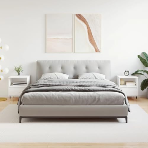 Tonture Nachttische 2er-Set Weiß, 40x35x50 cm, aus robustem Holzwerkstoff, mit Schublade & Ablagefach für Schlafzimmer und Wohnzimmer, stabile Metallbeine Tonture Nachttische 2er-Set Weiß, 40x35x50 cm, aus robustem Holzwerkstoff, mit Schublade & Ablagefach für Schlafzimmer und Wohnzimmer, stabile Metallbeine von Tonture