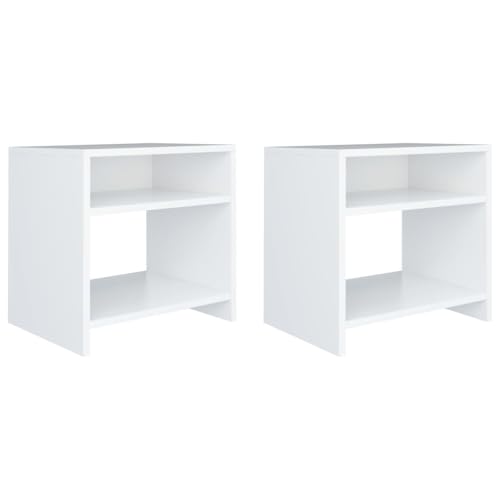 Tonture Nachttische 2er-Set Weiß 40x30x40 cm, Robuste Holzwerkstoff Nachtschränke mit offenem Fach, vielseitige Beistelltische für Schlafzimmer und Wohnzimmer Tonture Nachttische 2er-Set Weiß 40x30x40 cm, Robuste Holzwerkstoff Nachtschränke mit offenem Fach, vielseitige Beistelltische für Schlafzimmer und Wohnzimmer von Tonture