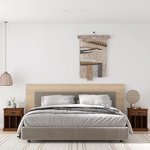 Tonture Nachttische 2er-Set in Braun Eichen-Optik, 43x36x50 cm, mit Schublade & Fächern, Stabiler Beistelltisch für Schlafzimmer & Wohnzimmer, langlebiges Holzwerkstoff-Möbelstück Tonture Nachttische 2er-Set in Braun Eichen-Optik, 43x36x50 cm, mit Schublade & Fächern, Stabiler Beistelltisch für Schlafzimmer & Wohnzimmer, langlebiges Holzwerkstoff-Möbelstück von Tonture