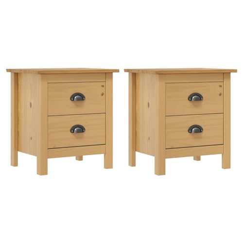 Tonture Nachttische Hill 2 STK. 46x35x49,5 cm Massivholz Kiefer Honigbraun, Modernes Schlafzimmer Möbel Set mit 2 Schubladen, Praktische Beistelltische für Nachttisch & Bett Tonture Nachttische Hill 2 STK. 46x35x49,5 cm Massivholz Kiefer Honigbraun, Modernes Schlafzimmer Möbel Set mit 2 Schubladen, Praktische Beistelltische für Nachttisch & Bett von Tonture