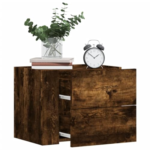 Tonture Wand-Nachttische 2er-Set, Räuchereiche, 45x30x35 cm, schwebendes Design mit Schubladen, platzsparend für Schlafzimmer, Stabiler Holzwerkstoff, Moderne Möbel Tonture Wand-Nachttische 2er-Set, Räuchereiche, 45x30x35 cm, schwebendes Design mit Schubladen, platzsparend für Schlafzimmer, Stabiler Holzwerkstoff, Moderne Möbel von Tonture