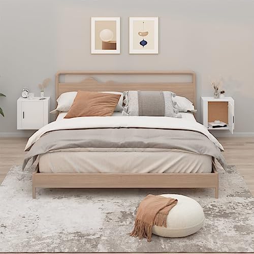 Tonture Wand-Nachttische 2er-Set, Weiß, 50x30x47 cm, schwebend für Schlafzimmer, stabiles Holzwerkstoff-Design, vielseitige Aufbewahrung Tonture Wand-Nachttische 2er-Set, Weiß, 50x30x47 cm, schwebend für Schlafzimmer, stabiles Holzwerkstoff-Design, vielseitige Aufbewahrung von Tonture