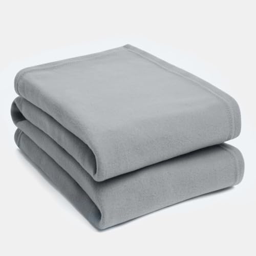 Tony's Textiles Fleecedecke - Überwurf für Sofa, Bett, Sessel - einfarbig - besonders weich - Grau von DREAMSCENE