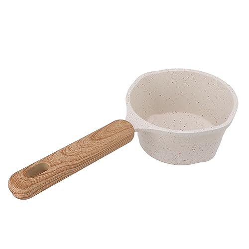 Kleiner Milchtopf, Weißer Antihaftbeschichteter Kochtopf, Multifunktionaler Kochtopf mit Holzgriff Zum Braten, Mini-Butterwärmer, Flacher Boden von Tonysa