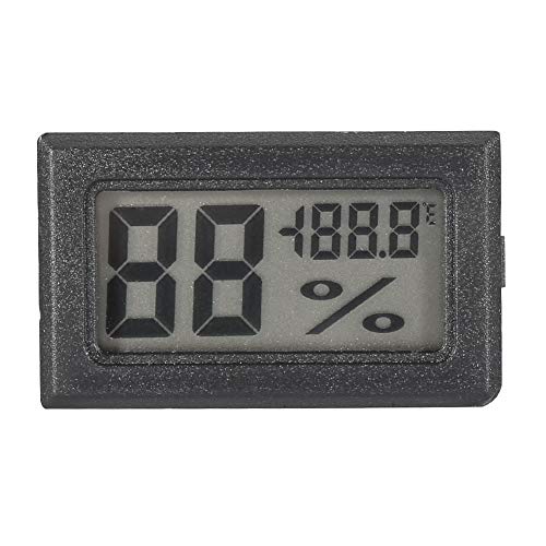 Präzises Feuchtigkeitsthermometer, digitales LCD-Hygrometer-Innenthermometer-Feuchtigkeitsmonitor für Haus, Büro, Gewächshaus(Schwarz) von Tonysa