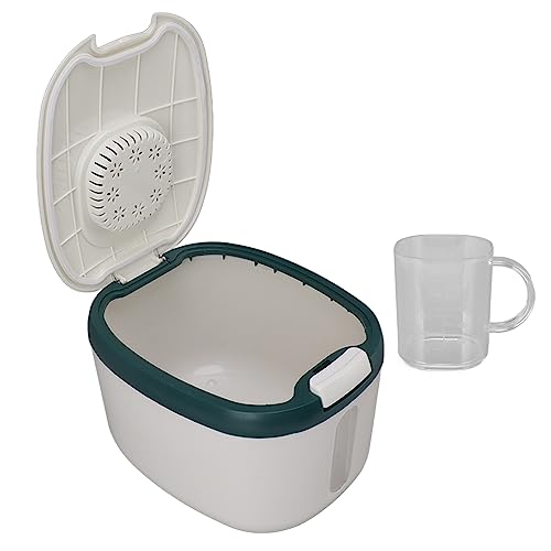 Reisbehälter, Luftdichte Mehlbox mit Klarem Fenster, Reiseimer mit Deckel für Zucker, Geruchloser, Insektensicherer Reis-Aufbewahrungsbehälter (L Grün (15 kg/33,1 lb)) von Tonysa