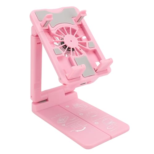 Tonysa Mobilfunkkühlerständer, Stille Operation Teleskope Handy Kühlerständer Tragbarer Multifunktion mit Farbenfrohen RGB -Lichtern für Live -Streaming (PINK) von Tonysa