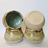 4x Keramik-Trinkbecher Aus Steinzeug, Ca. 150 Ml, Kaffeebecher, Kakaobecher, Handgemacht, Getöpfert 4x Keramik-Trinkbecher Aus Steinzeug, Ca. 150 Ml, Kaffeebecher, Kakaobecher, Handgemacht, Getöpfert von TonzauberMorungen