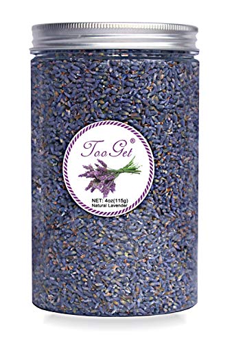 TooGet Kulinarische Getrocknete Lavendel Knospen, 100% Rohes Hochland Wachsen Lavendel Blüten, Ultrablauer Premium-Lavendel Mit Pet-kunststoffflasche(115g) von TooGet