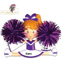 Weihnachten Ornament Mädchen Cheerleader Lila/Cheer Pom Kinder Kind Spiel Personalisiert + Kostenloser Versand von TooStinkinCuteGifts