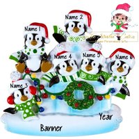 Weihnachtsschmuck Winter Pinguin Iglu Familie Von 6/ Freunde/ Mitarbeiter - Personalisiert + Kostenloser Versand von TooStinkinCuteGifts