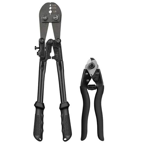 TooTaci Draht-Crimpzange, Ferrule Crimpzange, inklusive Kabelcrimpzange und Drahtseilschneider, Seilpresszange für Presshülsen von 1,5 mm bis 3,2 mm TooTaci Draht-Crimpzange, Ferrule Crimpzange, inklusive Kabelcrimpzange und Drahtseilschneider, Seilpresszange für Presshülsen von 1,5 mm bis 3,2 mm von TooTaci