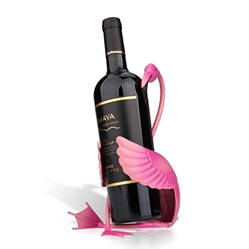 Tooarts Flamingo Weinflaschenhalter Getränkeflaschehalter Metall-Skulptur von Tooarts