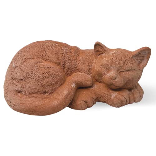 Toocook Handgefertigte Katze aus Terrakotta für Gartenmöbel, einzigartige Dekoration, wetterfest (schlafende Katze) von Toocook