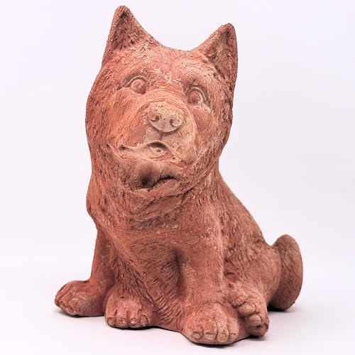 Toocook Handgefertigter Hund aus Terrakotta für Gartenmöbel, einzigartige Dekoration, wetterfest (Deutscher Schäferhund) von Toocook