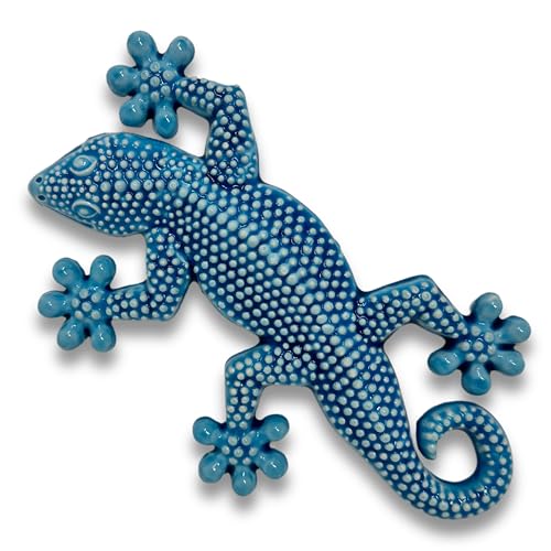 Toocook Meerestiere aus natürlicher oder glasierter Keramik für Wanddekoration und Heimdekoration, handgefertigt, Geschenkidee Made in Italy (blauer Gecko) von Toocook