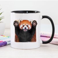 Roter Panda Becher Kunstbecher Gemäldebecher Stehender von ToodlesAndJay