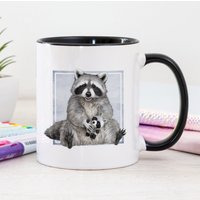 Süße Waschbär Tasse Kunst Malerei von ToodlesAndJay