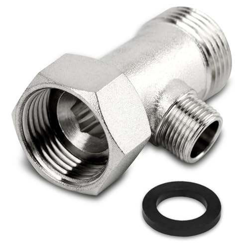 Bidet-T-Adapter, 3-Wege-Adapter oder T-Anschluss (Gewindegröße 15/16 Zoll x 15/16 Zoll x 9/16 Zoll oder 7/8 Zoll x 7/8 Zoll x 3/8 Zoll), Bidet-Aufsatz für Toilette von Tookie