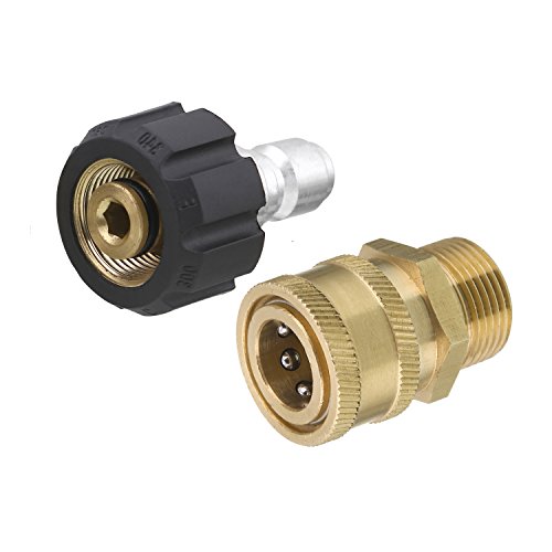 Tool Daily Hochdruckreiniger-Adapter-Set, Schnellverbindungs-Set, M22 14 mm schwenkbar auf M22 metrische Armatur, 5000 PSI von Tool Daily