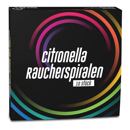 Citronella Räucherspirale Set – 10x extra Starke Spiralen + 2 Halter – Zitroniger Duft für Outdoor – Brenndauer ca. 7h – Schwarze Box – Ideal für Camping, Garten, Balkon & Terrasse von Tool & Tree