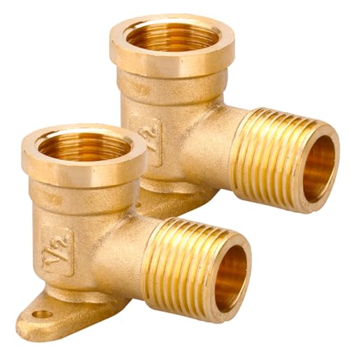 2 Stück 1/2" Messing Wandscheibe, 1/2 Zoll Wanddose Messing Bogen, Wandwinkel Verteiler 90 Grad, 1/2 Zoll IG x AG Wandscheibe Winkelstück Verbinder, DN15 Wanddose Bogen, Fitting Wasser Wandanschluss 2 Stück 1/2" Messing Wandscheibe, 1/2 Zoll Wanddose Messing Bogen, Wandwinkel Verteiler 90 Grad, 1/2 Zoll IG x AG Wandscheibe Winkelstück Verbinder, DN15 Wanddose Bogen, Fitting Wasser Wandanschluss von ToolKnight