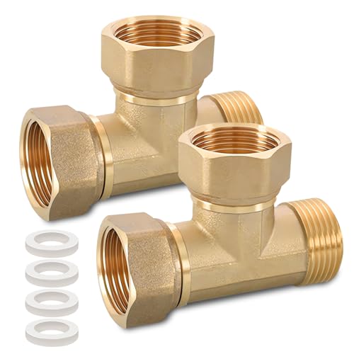 2 Stück 1 Zoll T-Stück aus Messing, G1" Messing T-Stück Schwenkrohrverschraubung, DN25 T-Stücks Verteiler, IGxIGxAG 3-Wege-T-Verbindungsstück Kupplung, für Sanitäranlagen,Bäder,Heizung,Klimaanlagen 2 Stück 1 Zoll T-Stück aus Messing, G1" Messing T-Stück Schwenkrohrverschraubung, DN25 T-Stücks Verteiler, IGxIGxAG 3-Wege-T-Verbindungsstück Kupplung, für Sanitäranlagen,Bäder,Heizung,Klimaanlagen von ToolKnight
