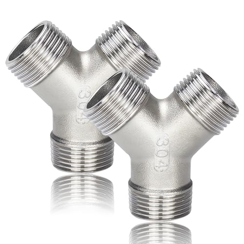 2 Stück 304 Edelstahl Y Stück Verteiler, 1/2 Zoll Edelstahl Wasseranschluss Verteiler, 1/2" AG 2 Wege Y förmig Wasseranschluss, DN15 Y-Verteiler für Wasser/Öl/Gas 2 Stück 304 Edelstahl Y Stück Verteiler, 1/2 Zoll Edelstahl Wasseranschluss Verteiler, 1/2" AG 2 Wege Y förmig Wasseranschluss, DN15 Y-Verteiler für Wasser/Öl/Gas von ToolKnight