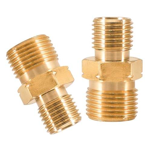 2 Stück Messing Gas schlauch Verbinder,1/4'' Rechts x 3/8'' lks Außengewinde Gasschlauch Verbinder,Schlauchverbinder für Propan Acetylen,Doppelnippel Gasschlauch Verbinder für Luft,WasserBrennstoff,Öl 2 Stück Messing Gas schlauch Verbinder,1/4'' Rechts x 3/8'' lks Außengewinde Gasschlauch Verbinder,Schlauchverbinder für Propan Acetylen,Doppelnippel Gasschlauch Verbinder für Luft,WasserBrennstoff,Öl von ToolKnight